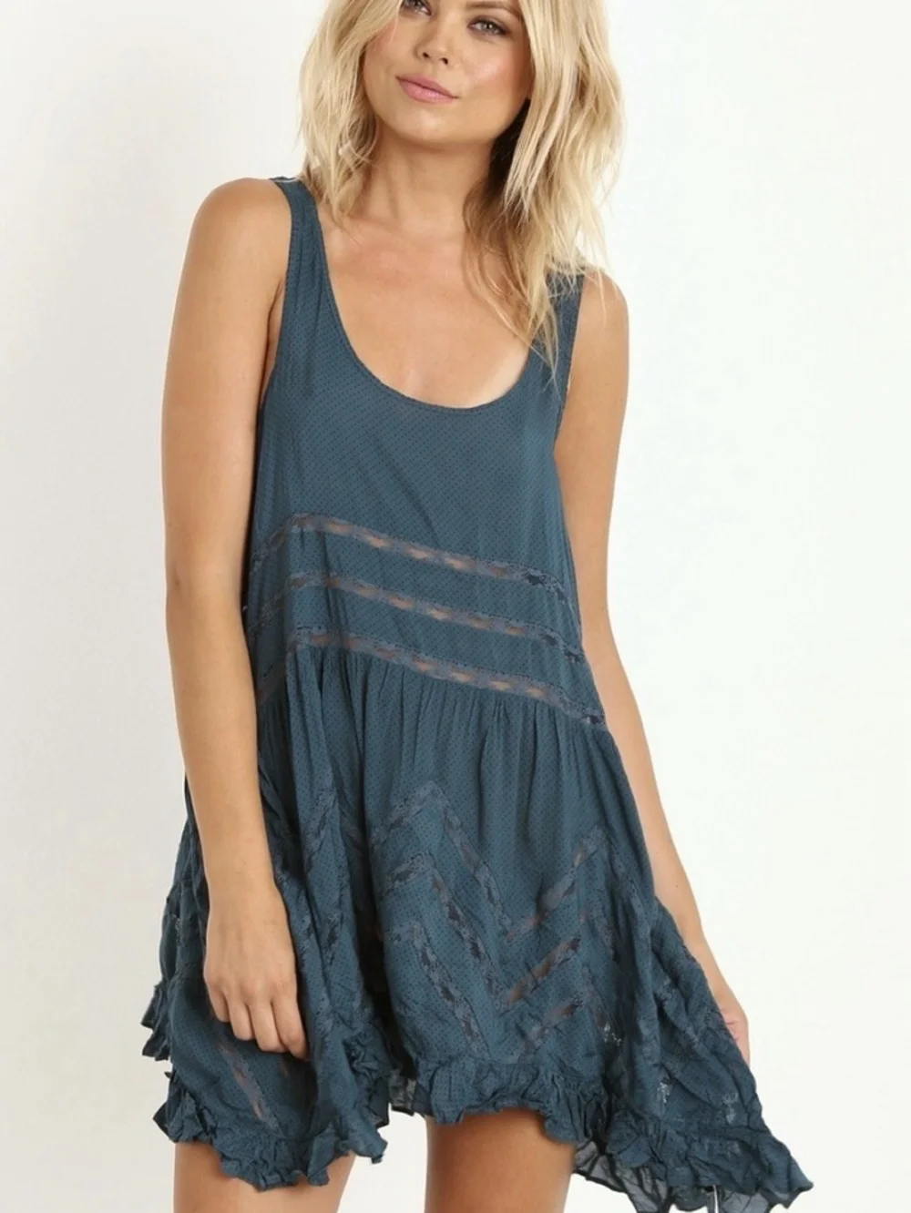 Free People Dark Teal Camise Slip